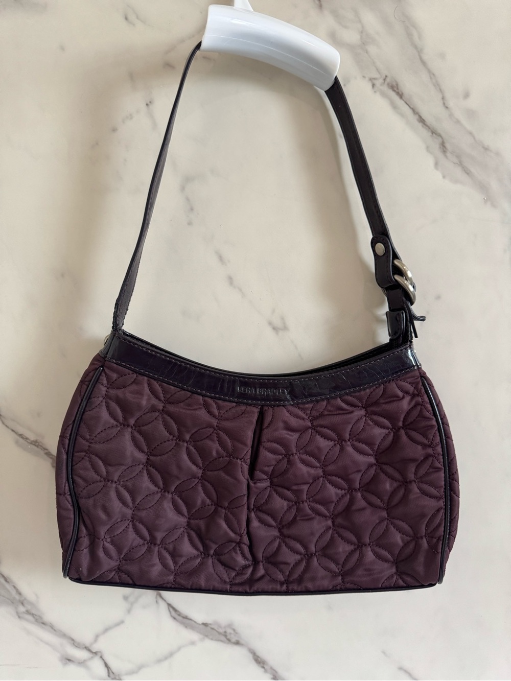 Vera Bradley Quilted Shoulder Bag in Plum with Dark Trim